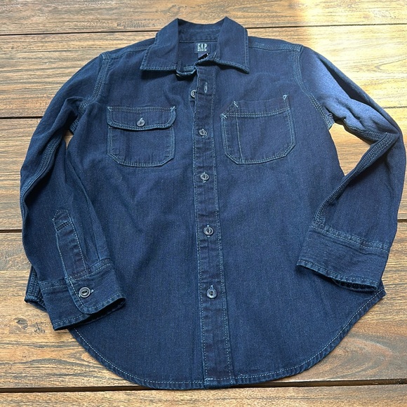🆕 NWT- Boys Denim button down Dress Shirt - Picture 1 of 2